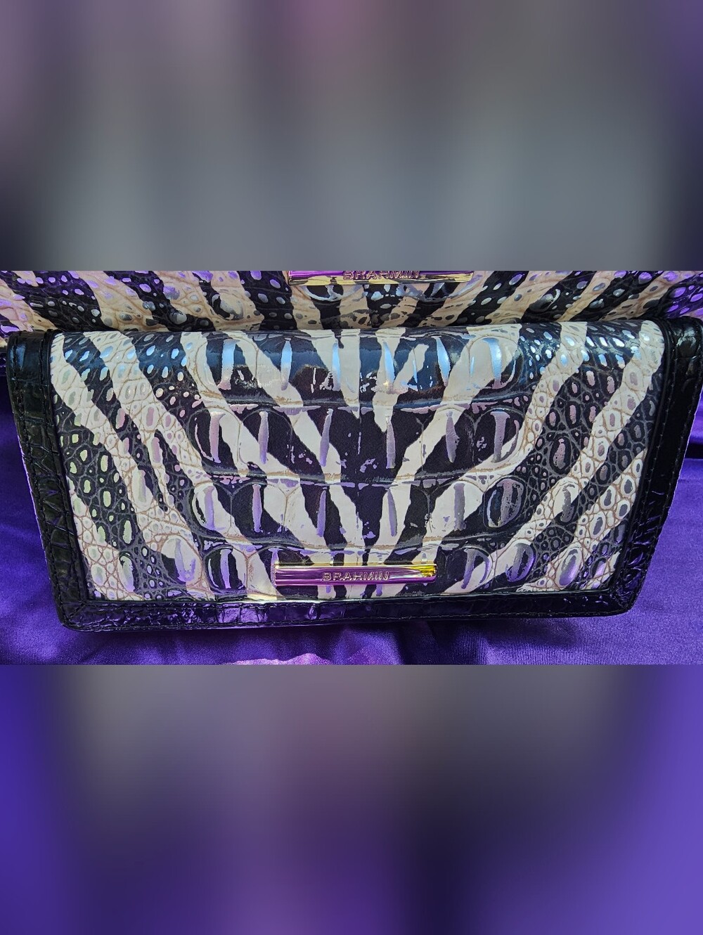 NWT Brahmin Aliza Tote & Ady Wallet Everlasting Encore Zebra Animal Print Set - Picture 9 of 13